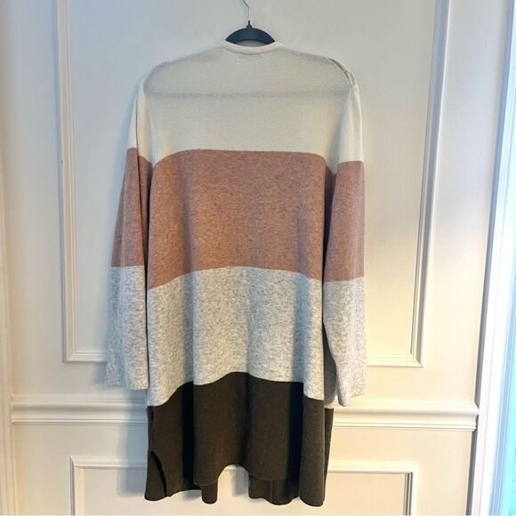 Madewell Kent Colorblock Cardigan in cozy Alpaca Yarn, Gray Pink Green NWOT - Picture 9 of 9